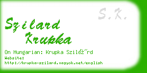 szilard krupka business card